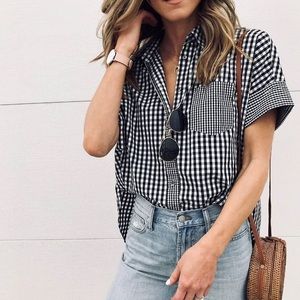 Madewell Gingham-Play Button-Down Shirt